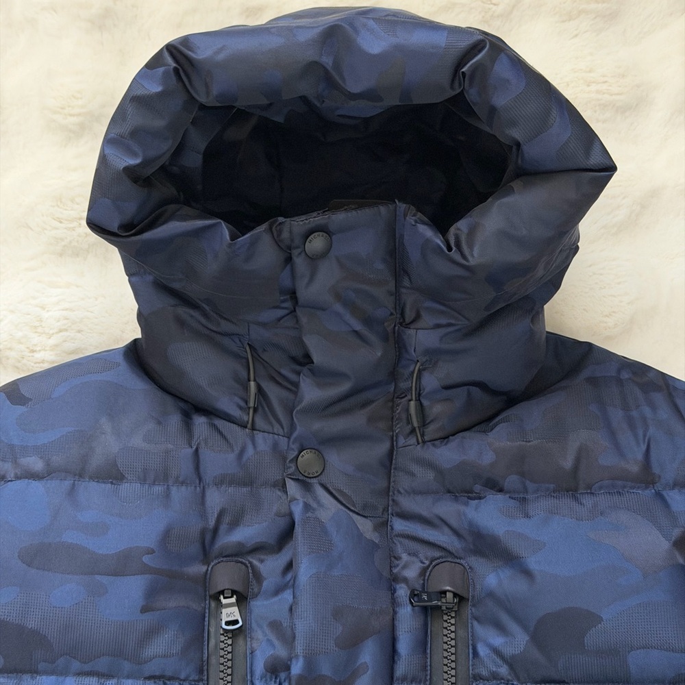 Michael Kors Navy Camouflage Quilted Puffer Jacket-Water/Cold Resistant -M - Picture 5 of 16